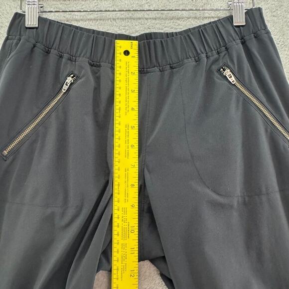Athleta Pants Womens 6 Black Pull On Elastic Waist Mid Rise Straight Rushed Hem - Picture 13 of 16